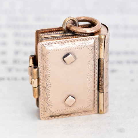 Antique Book Locket Pendant