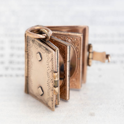 Antique Book Locket Pendant