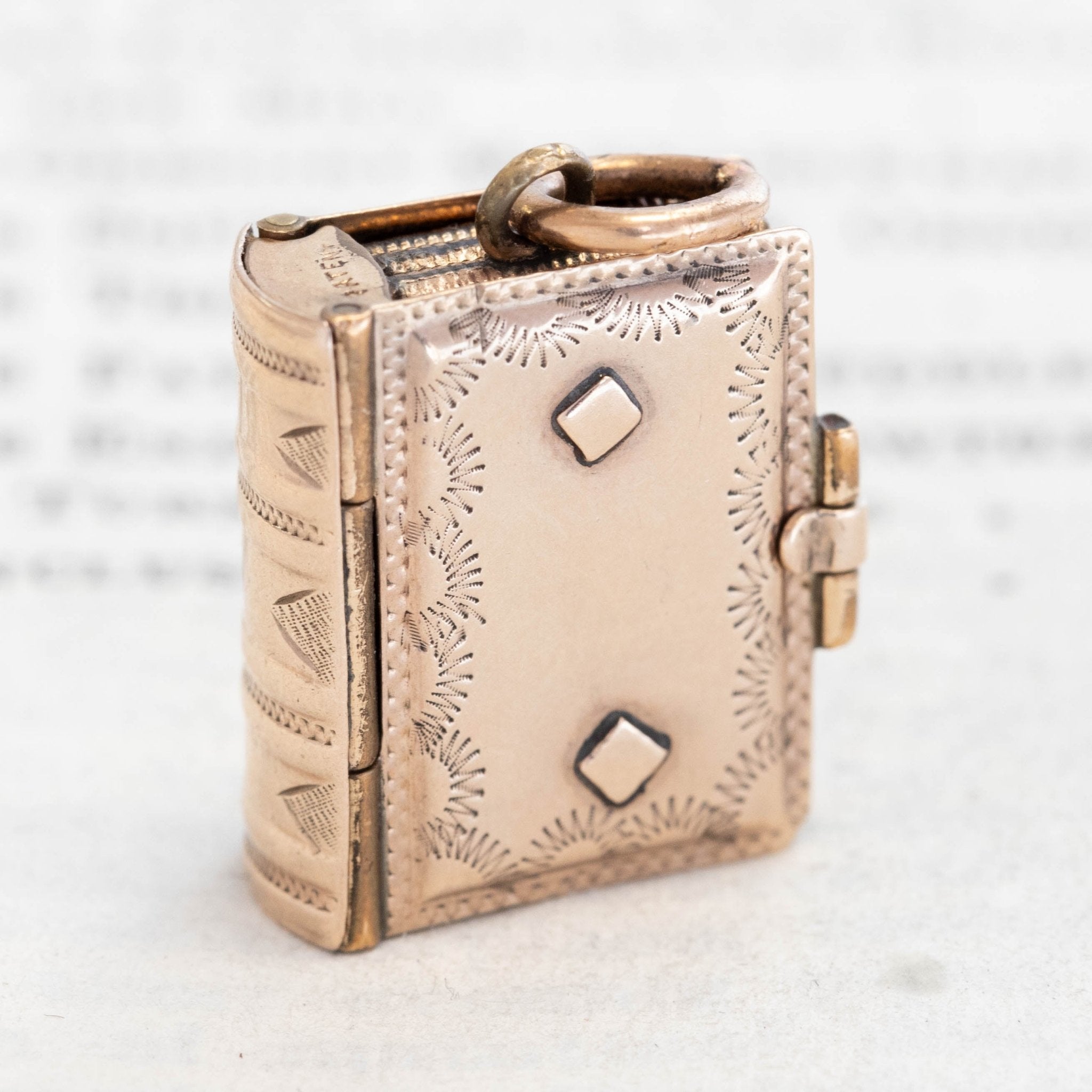Antique Book Locket Pendant
