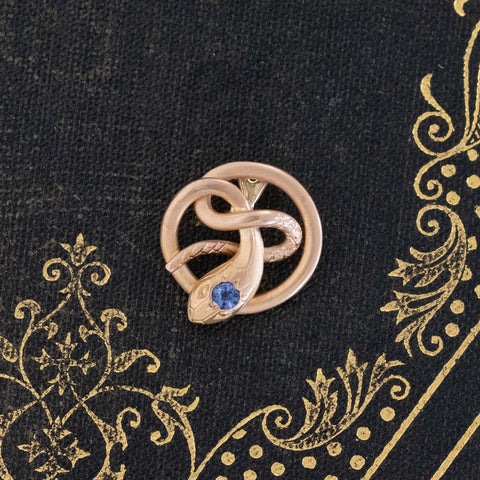 Antique Coiled Serpent Conversion Pendant