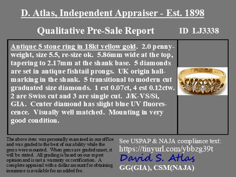 Antique Diamond 5-Stone Band, English