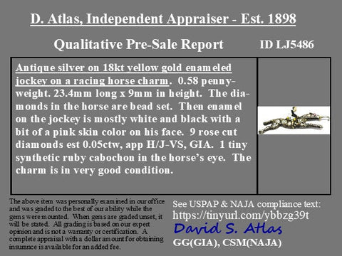 Antique Diamond & Enamel Jockey Charm
