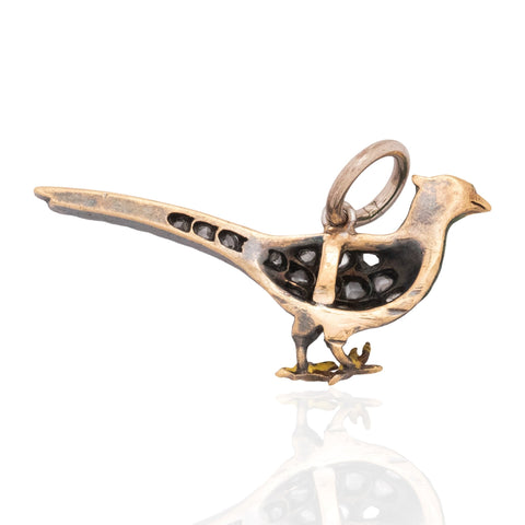 Antique Diamond & Enamel Pheasant Charm