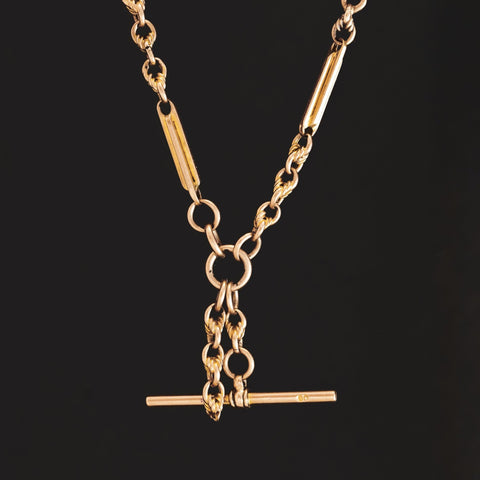 Antique Diamond Floral Component Bar Link Necklace