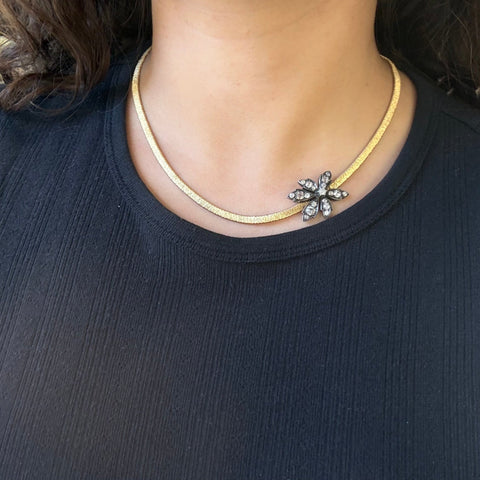 Antique Diamond Flower Necklace