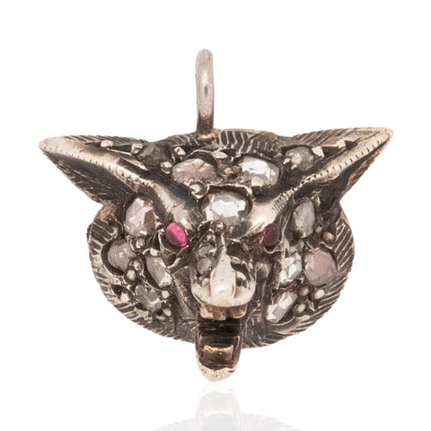 Antique Diamond Fox Charm