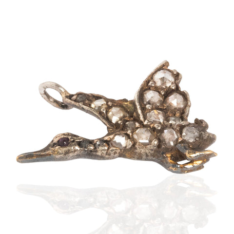 Antique Diamond Goose Charm
