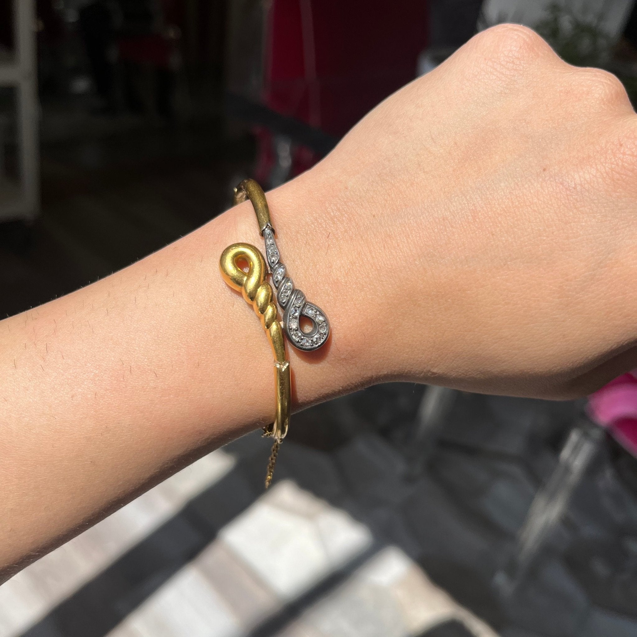 Antique Diamond Knot Bangle French
