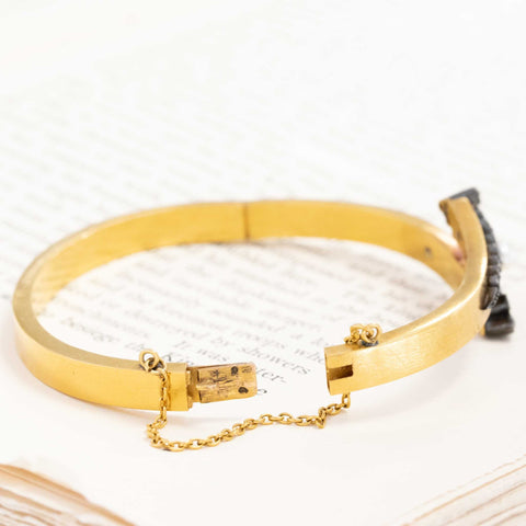 Antique Diamond & Pearl Bangle French