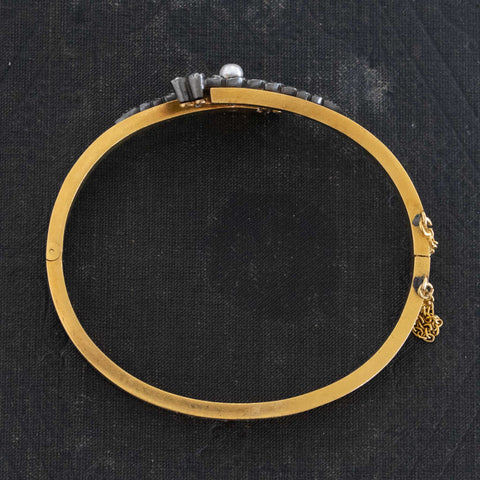 Antique Diamond & Pearl Bangle French