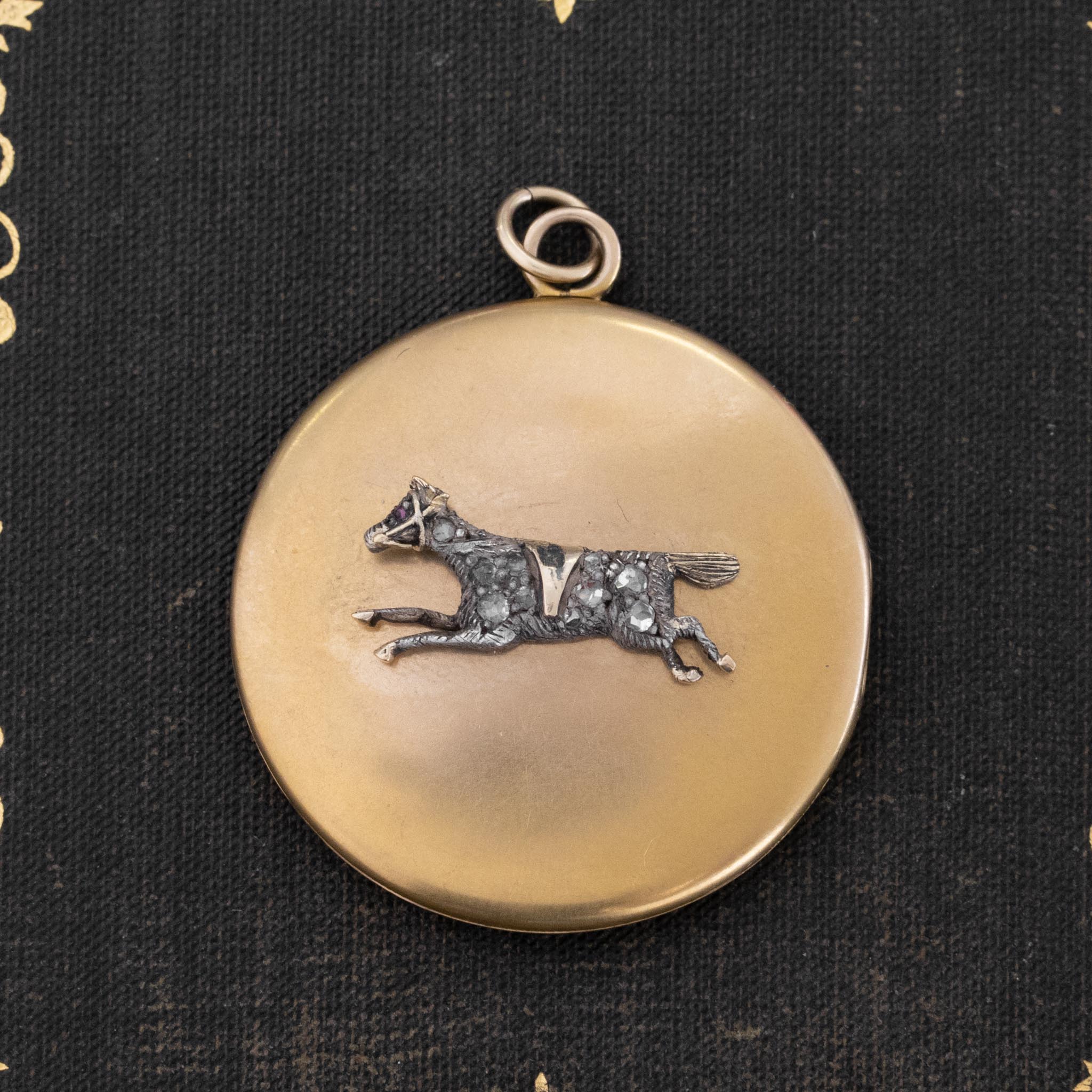 Antique Diamond Racing Horse Locket