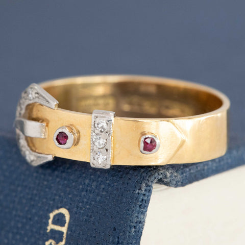 Antique Diamond & Ruby Buckle Band, English