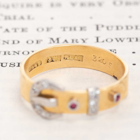 Antique Diamond & Ruby Buckle Band, English