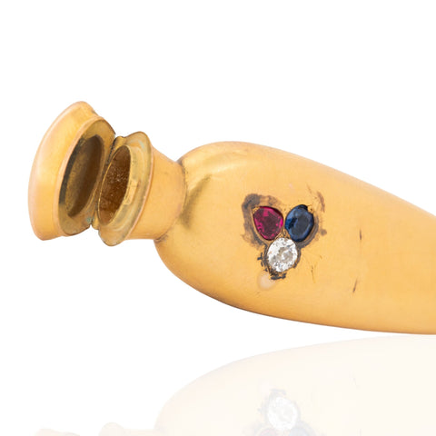 Antique Diamond, Ruby & Sapphire Perfume Pendant