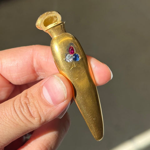 Antique Diamond, Ruby & Sapphire Perfume Pendant
