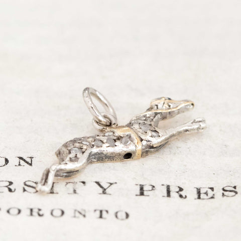 Antique Diamond Running Greyhound Charm