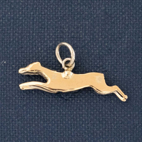 Antique Diamond Running Greyhound Charm
