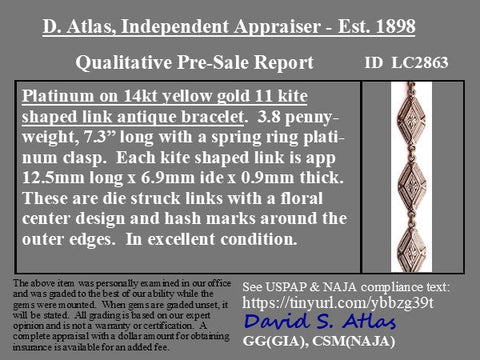 Antique Die Struck Bracelet, Platinum