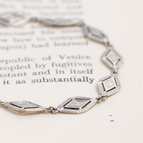 Antique Die Struck Bracelet, Platinum