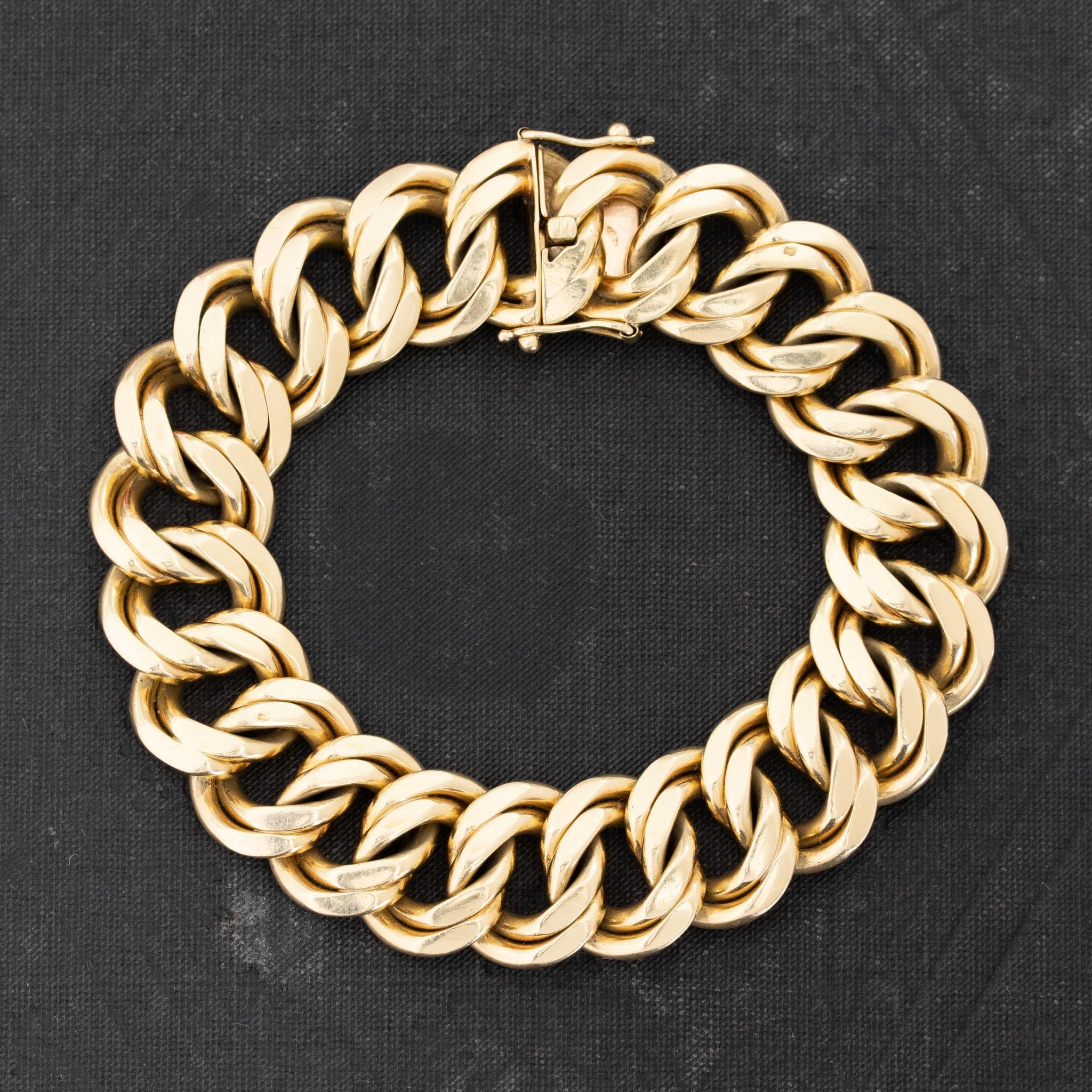 Antique Double Flat Curb Bracelet, French