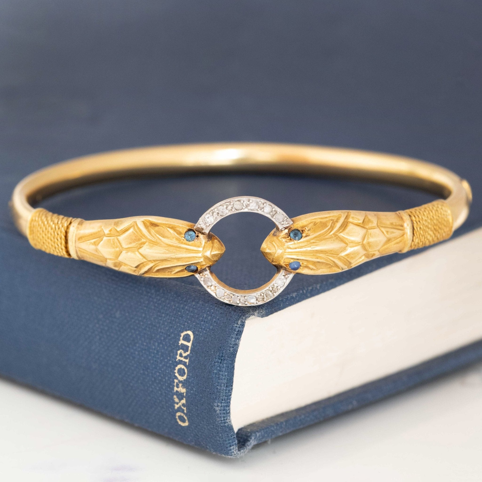 Vintatge Double Serpent Bangle, French