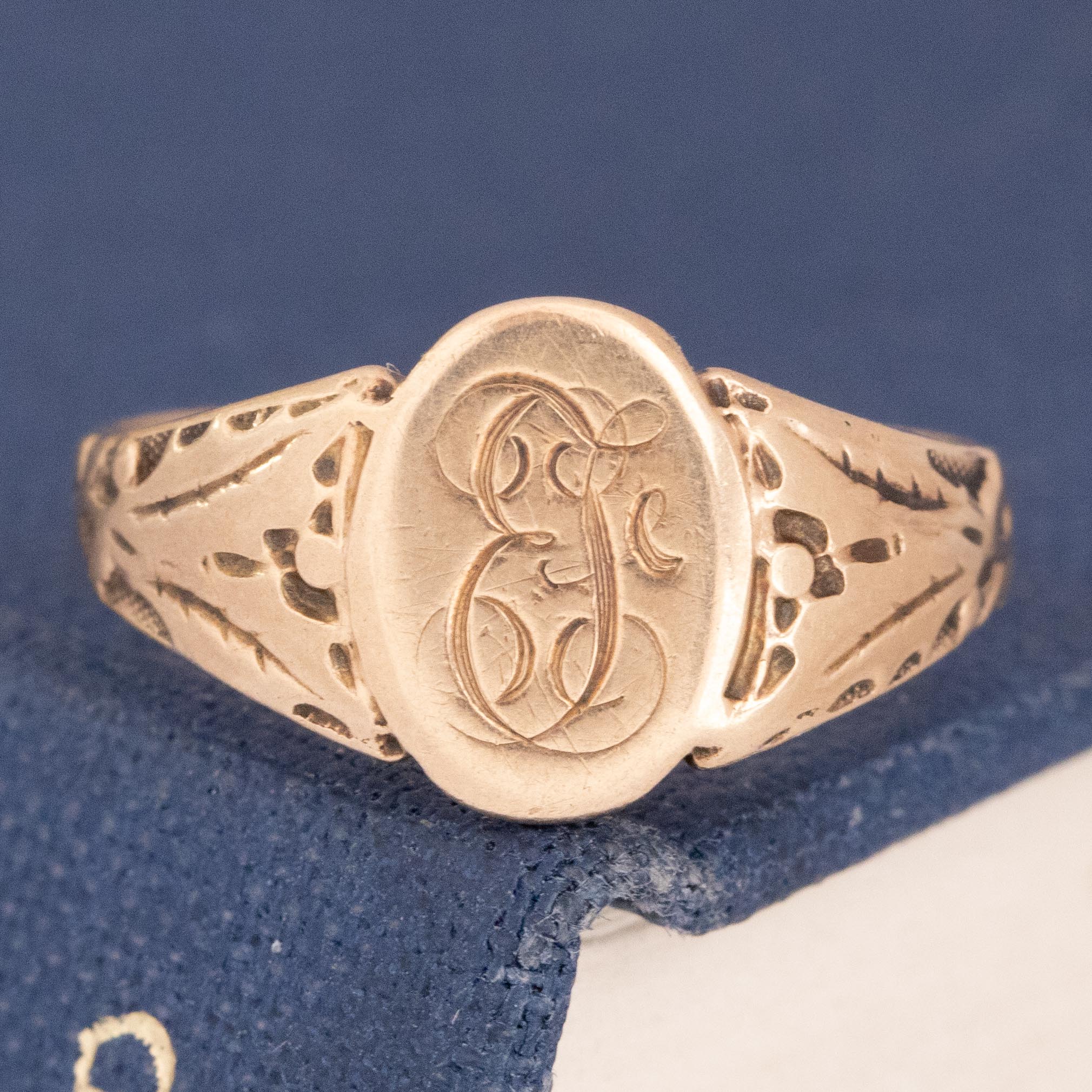 Antique EJ Petite Signet Ring