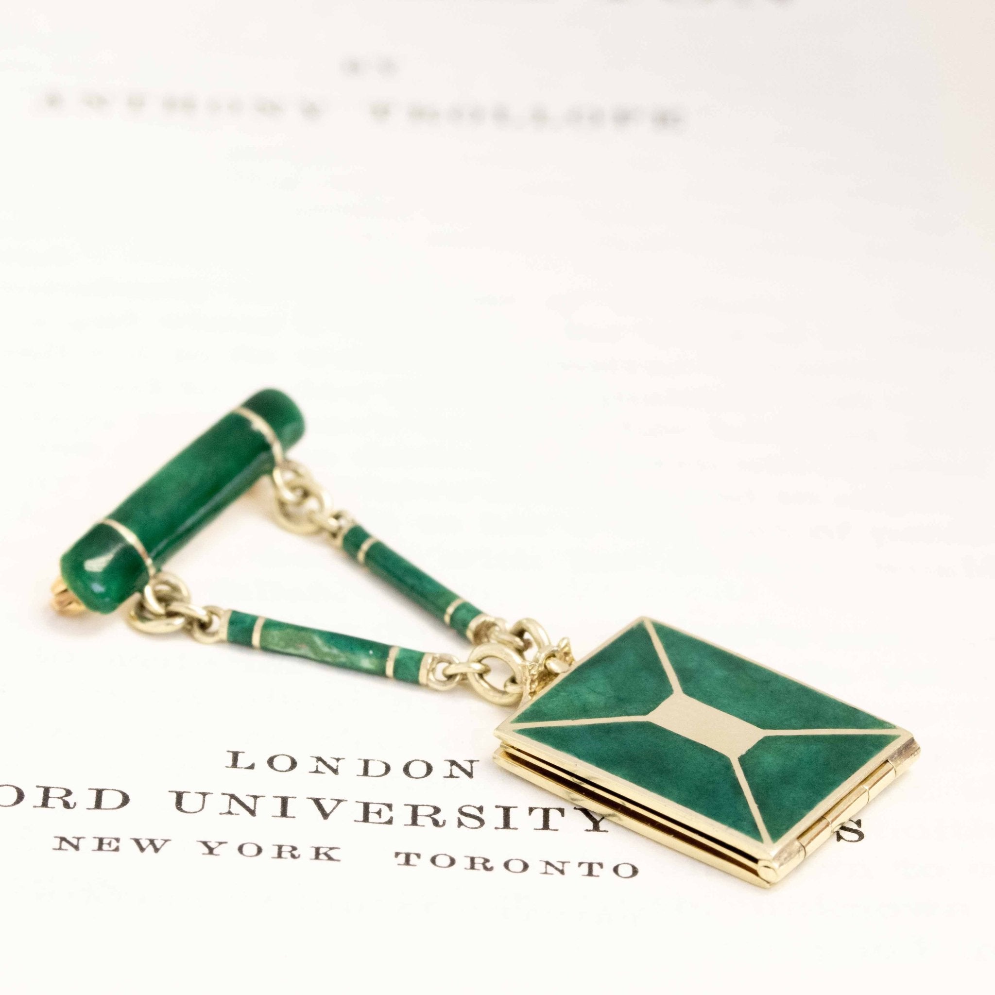 Antique Enamel Locket Brooch