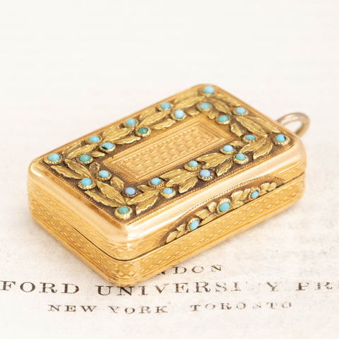 Antique English Floral Vinaigrette Pendant