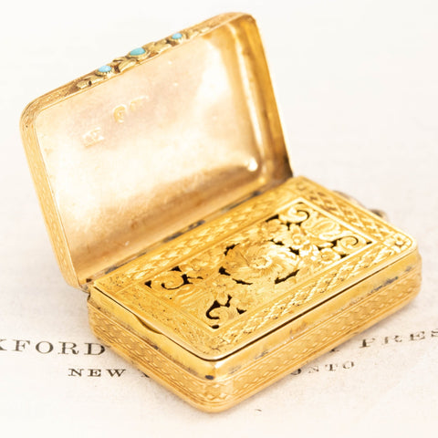 Antique English Floral Vinaigrette Pendant