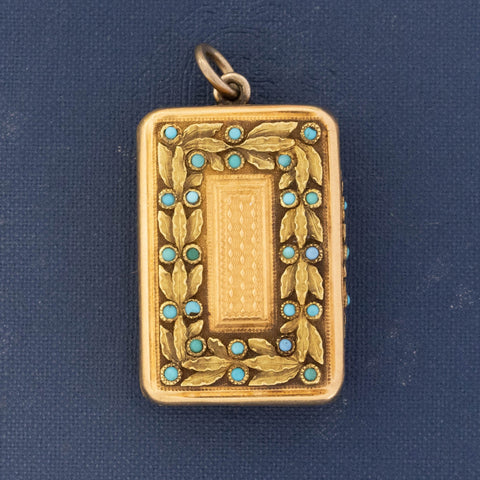 Antique English Floral Vinaigrette Pendant