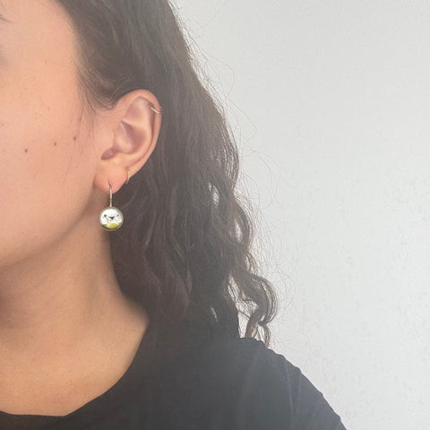 Antique English Pointer Dog Crystal Earrings