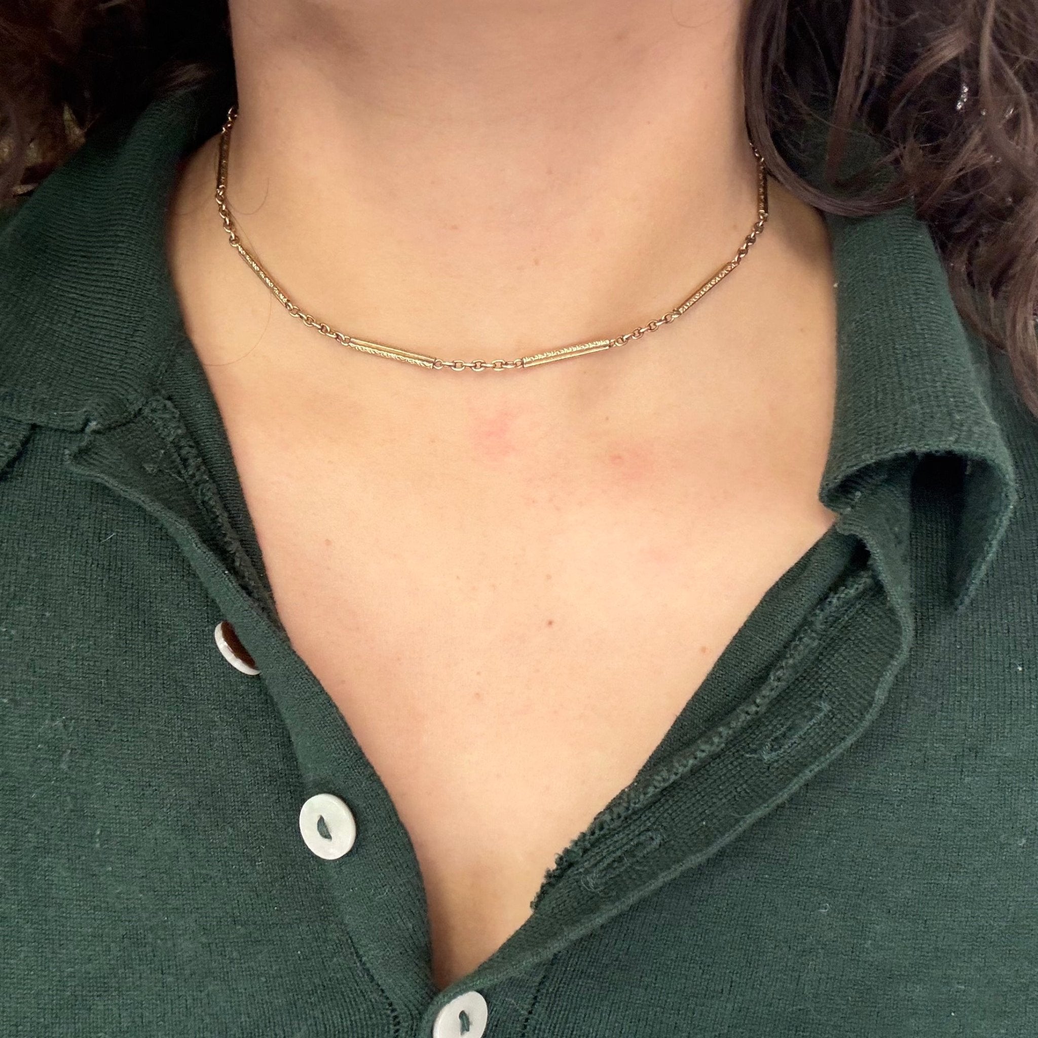 Antique Engraved Fancy Link Chain