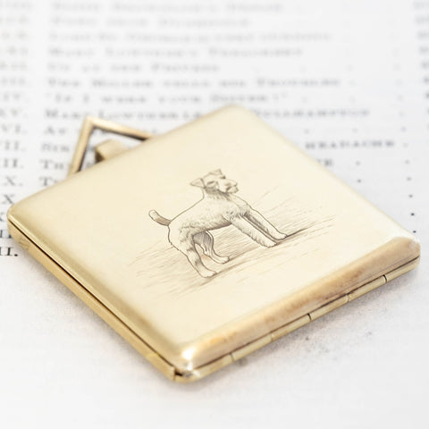 Antique Engraved Schnauzer Locket & Mirror Pendant, by Tiffany & Co.