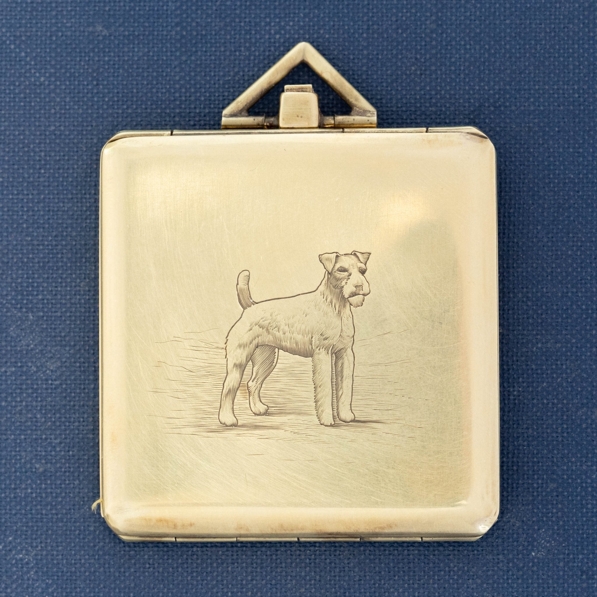 Antique Engraved Schnauzer Locket & Mirror Pendant, by Tiffany & Co.