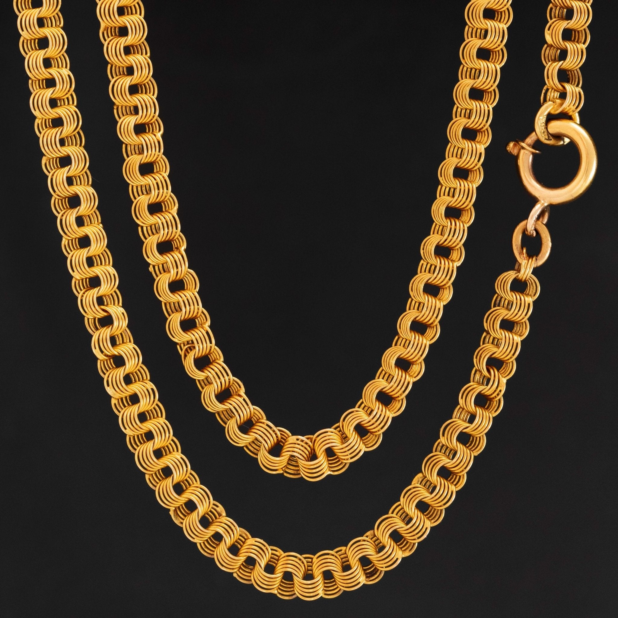Antique Fancy Link Long Chain, Russian