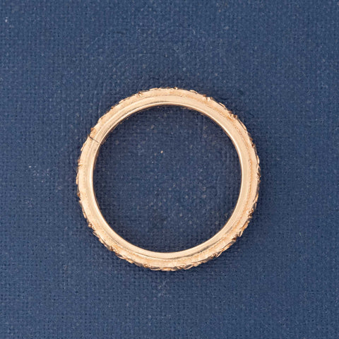 Antique Floral Etched Wedding Band