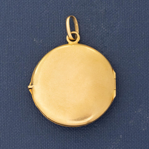 Antique French Diamond Floral Circle Locket