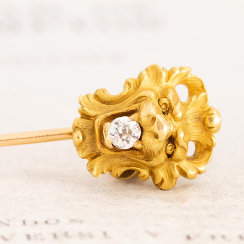 Antique French Diamond Lion Pin by Rene Boivin