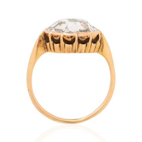 Antique Georgian foil-backed rose cut diamond solitaire ring, est. 4.00ct, yellow gold – alternate view 5