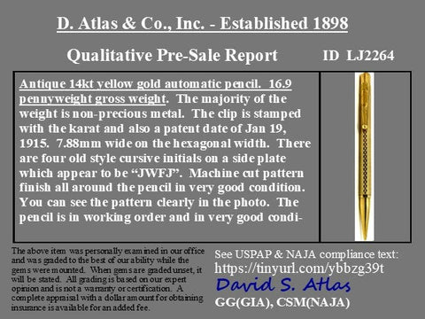 Antique Gold Pencil, 14kt