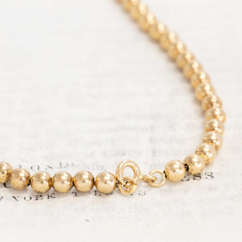 Antique Graduated Gold Bead Necklace, French
