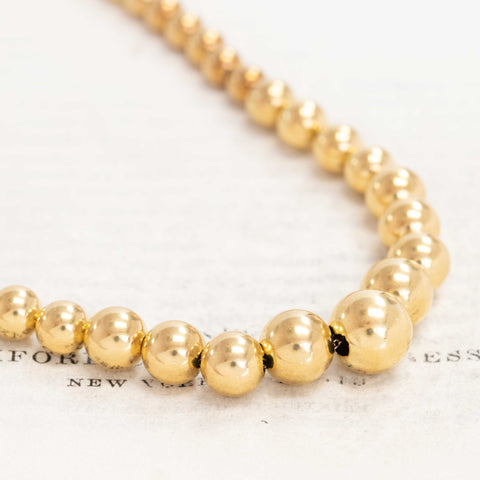 Antique Graduated Gold Bead Necklace, French
