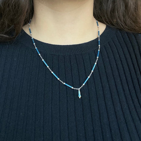 Antique Guilloche Enamel Necklace
