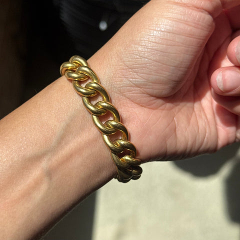 Antique Padlock Bracelet, English worn on wrist