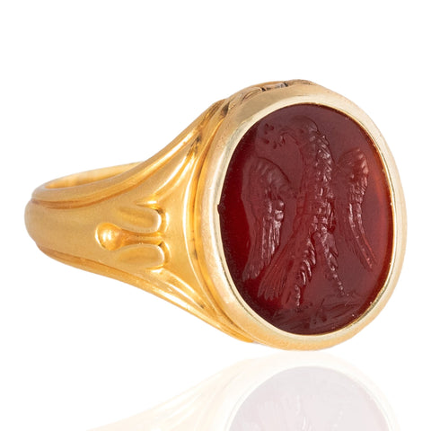 Antique Intaglio Sardonyx Poison Ring