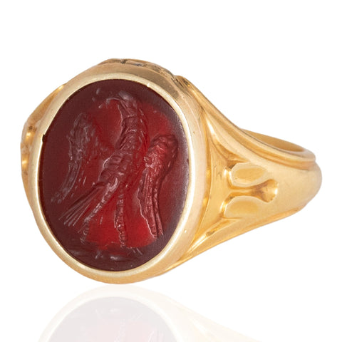 Antique Intaglio Sardonyx Poison Ring