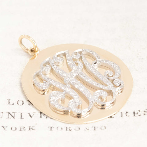 Antique JHB Monogram Diamond Medallion Pendant