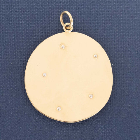 Antique JHB Monogram Diamond Medallion Pendant