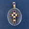 Antique Victorian lapis, pearl and rock crystal cross pendant in 18kt yellow gold, dated 1878
