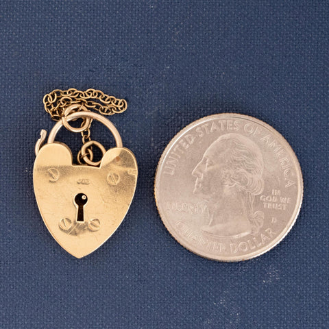 Antique Large Victorian Heart Padlock Pendant